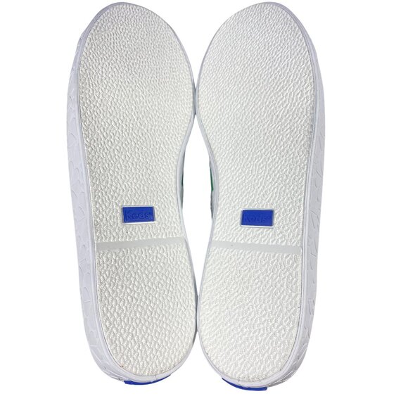 NEW Keds X Kate Spade W's 10 NY Kickstart Logo Foxing Terry Sneakers Green White - Picture 7 of 15
